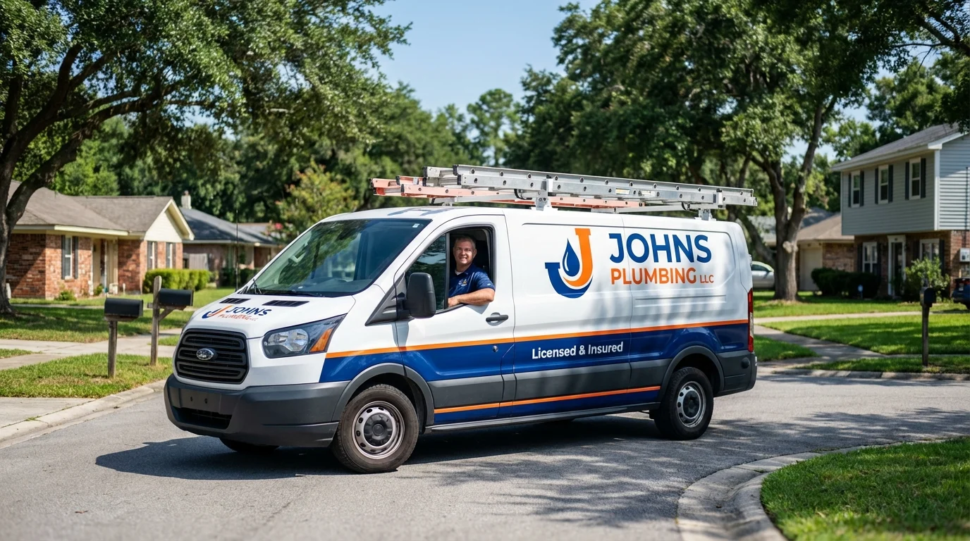 Johns Plumbing LLC service van in Villa Rica, GA
