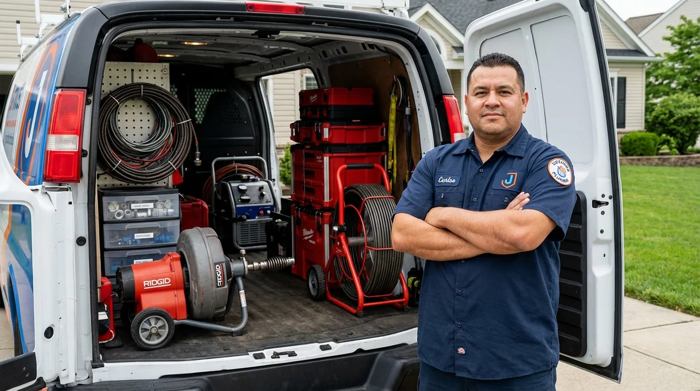 Professional drain cleaning equipment and Johns Plumbing LLC plumber in Villa Rica
